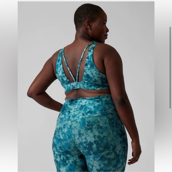 010. Athleta Exhale Printed Bra D-DD Sports Bra 3X - Picture 3 of 16